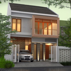 desain rumah dengan bata merah